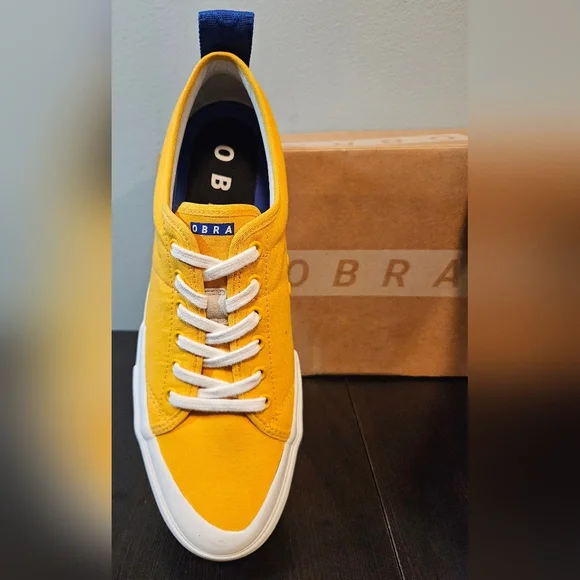 OBRA canvas low  gold & blue mens size 11 shoe - Picture 4 of 8